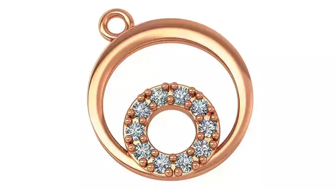 Diamond Circle Charm Pendant Necklace