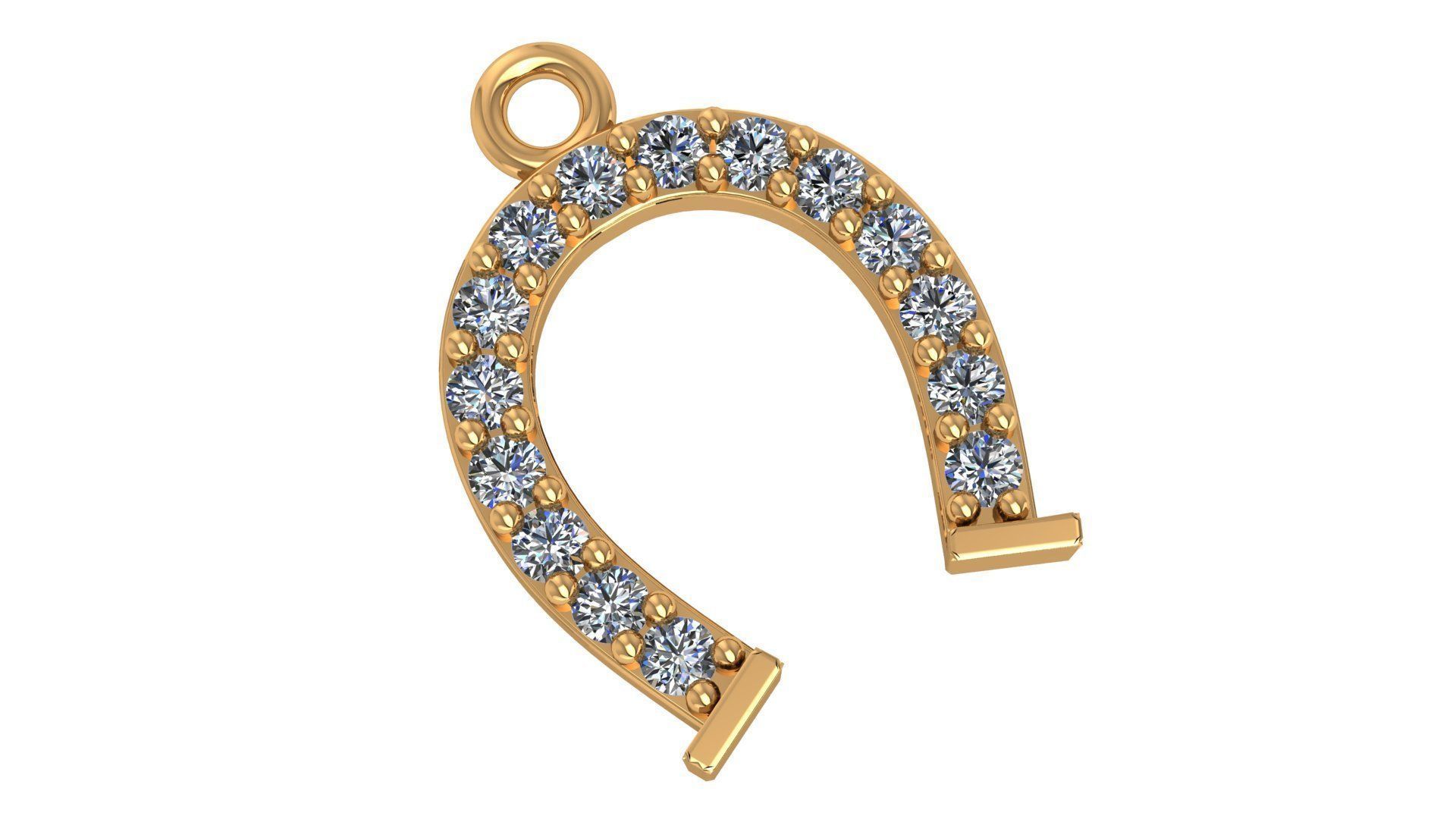 Horseshoe Pendant Necklace 3D print model_1