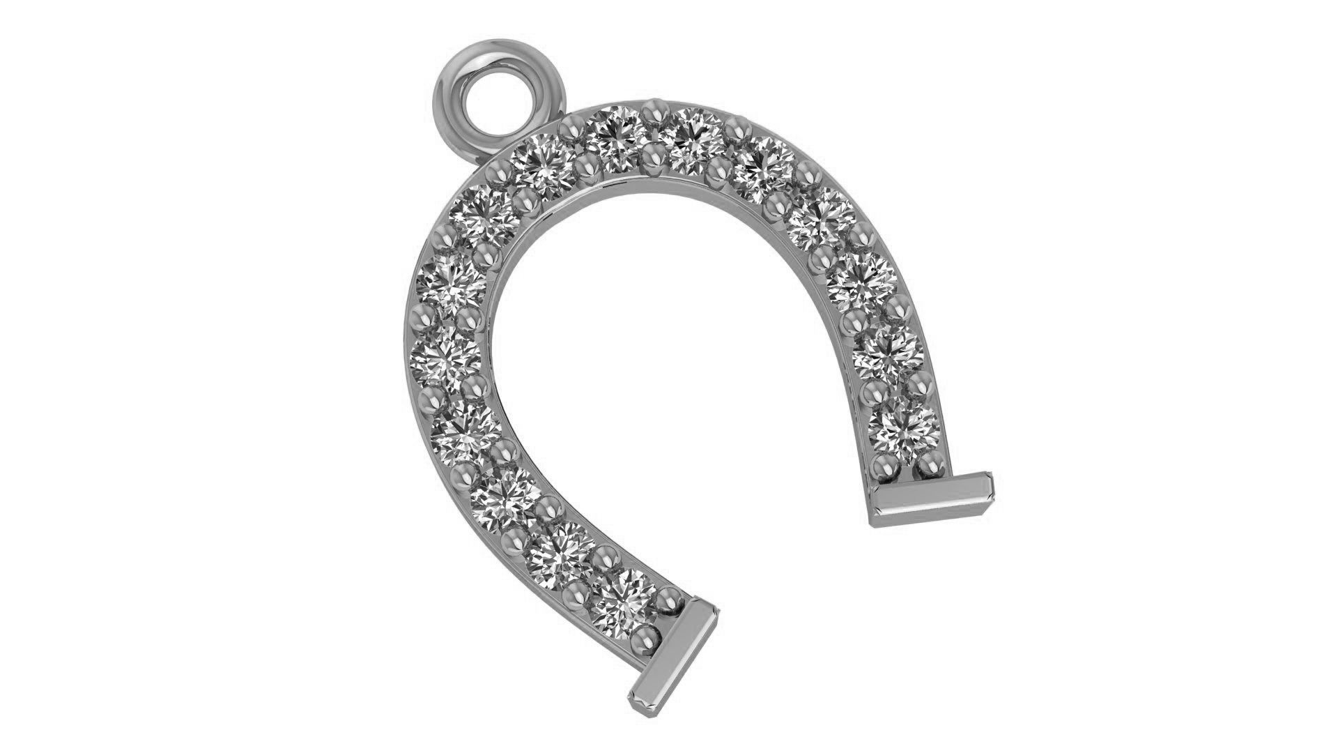 Horseshoe Pendant Necklace 3D print model_2