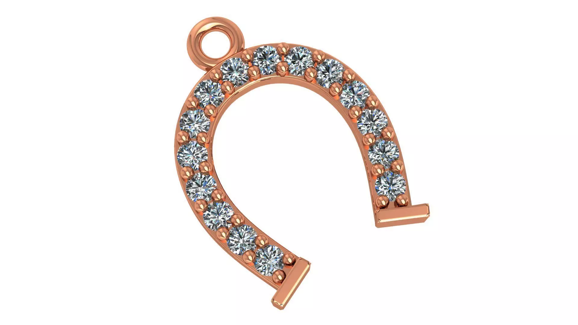 Horseshoe Pendant Necklace 3D print model_0