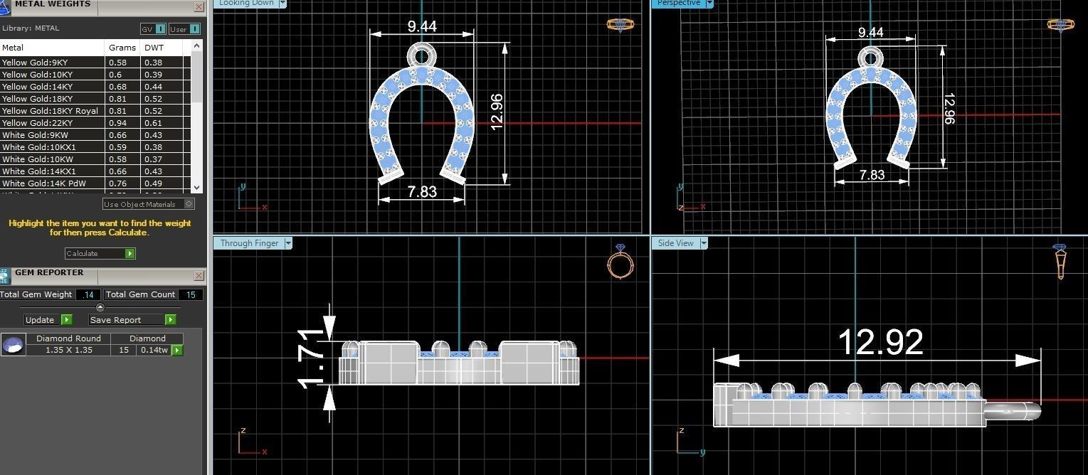 Horseshoe Pendant Necklace 3D print model_3