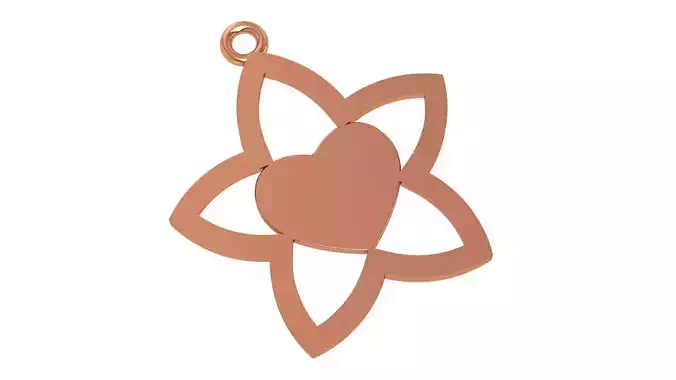 Heart Flower Pendant 3D print model
