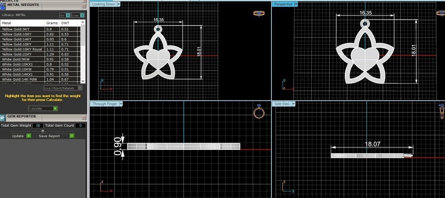 Heart Flower Pendant 3D print model_3