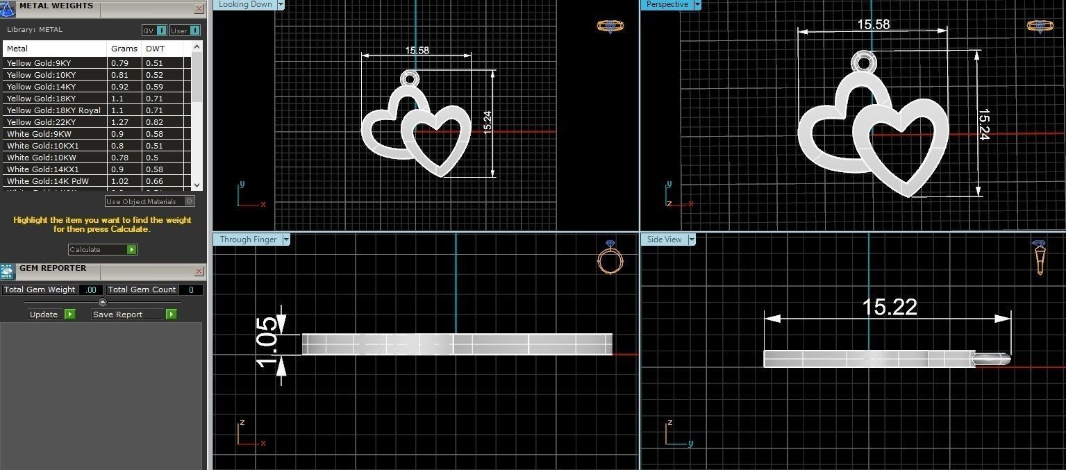 Couple Heart Pendant 3D print model_3