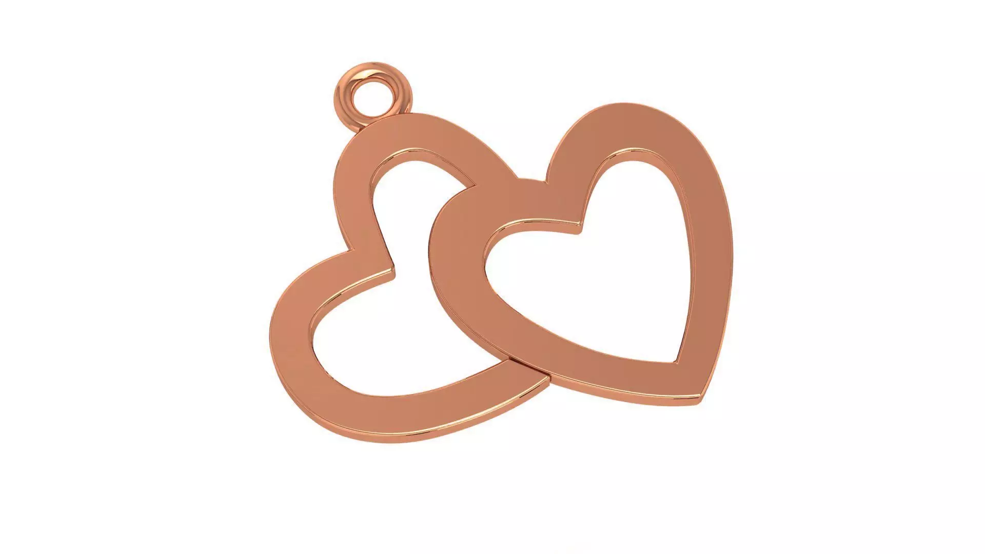 Couple Heart Pendant 3D print model_0