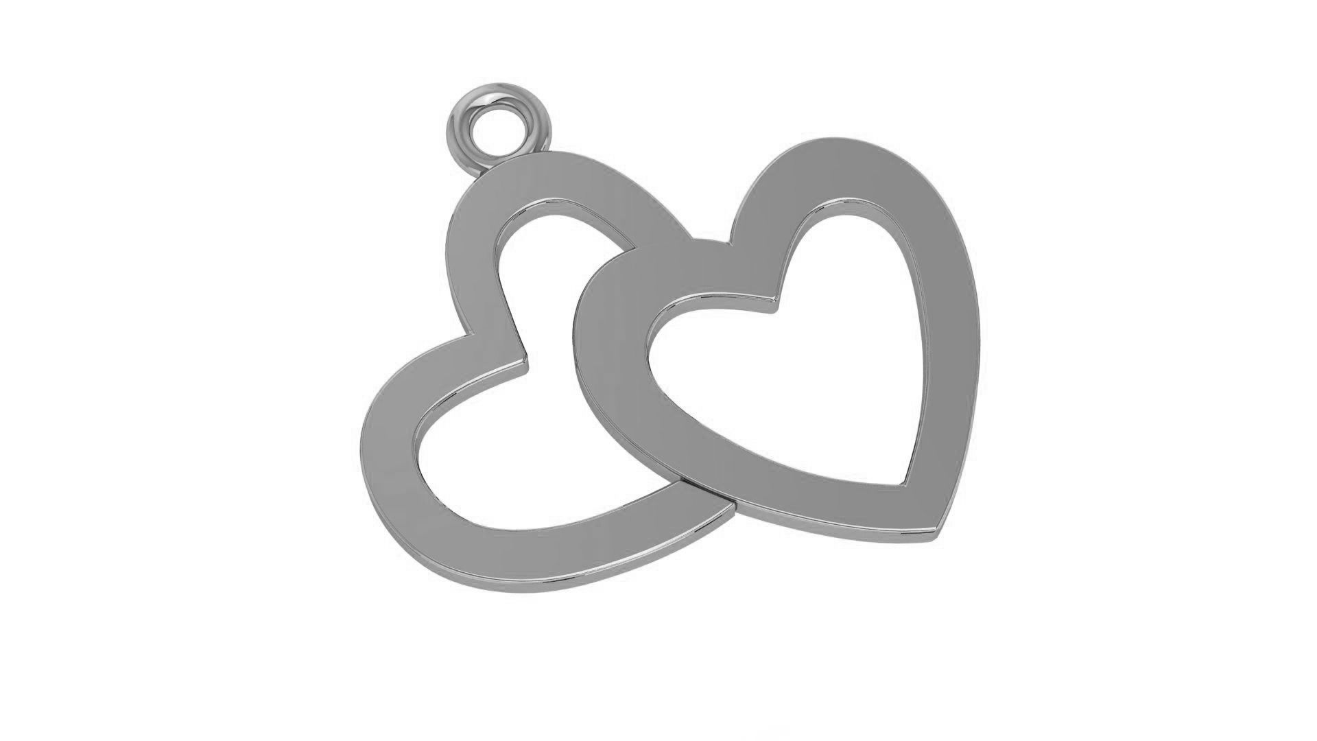 Couple Heart Pendant 3D print model_2
