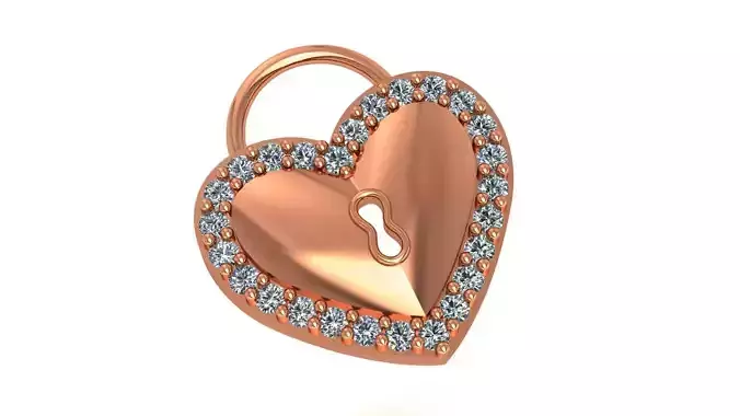 Heart Lock Pendant 3D print model