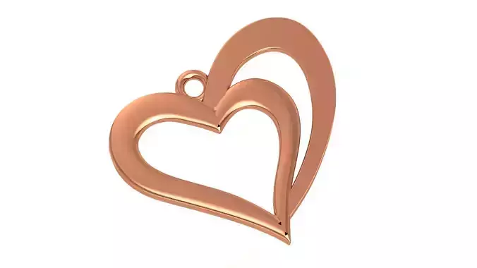 Dual Heart Pendant 3D print model