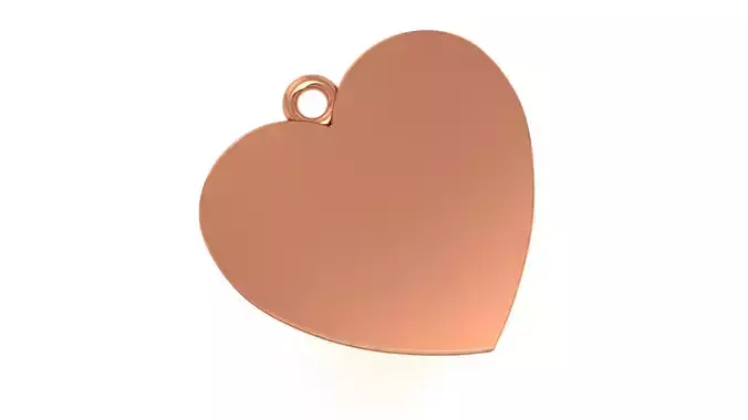 Plain Gold Heart Charm Pendant Necklace