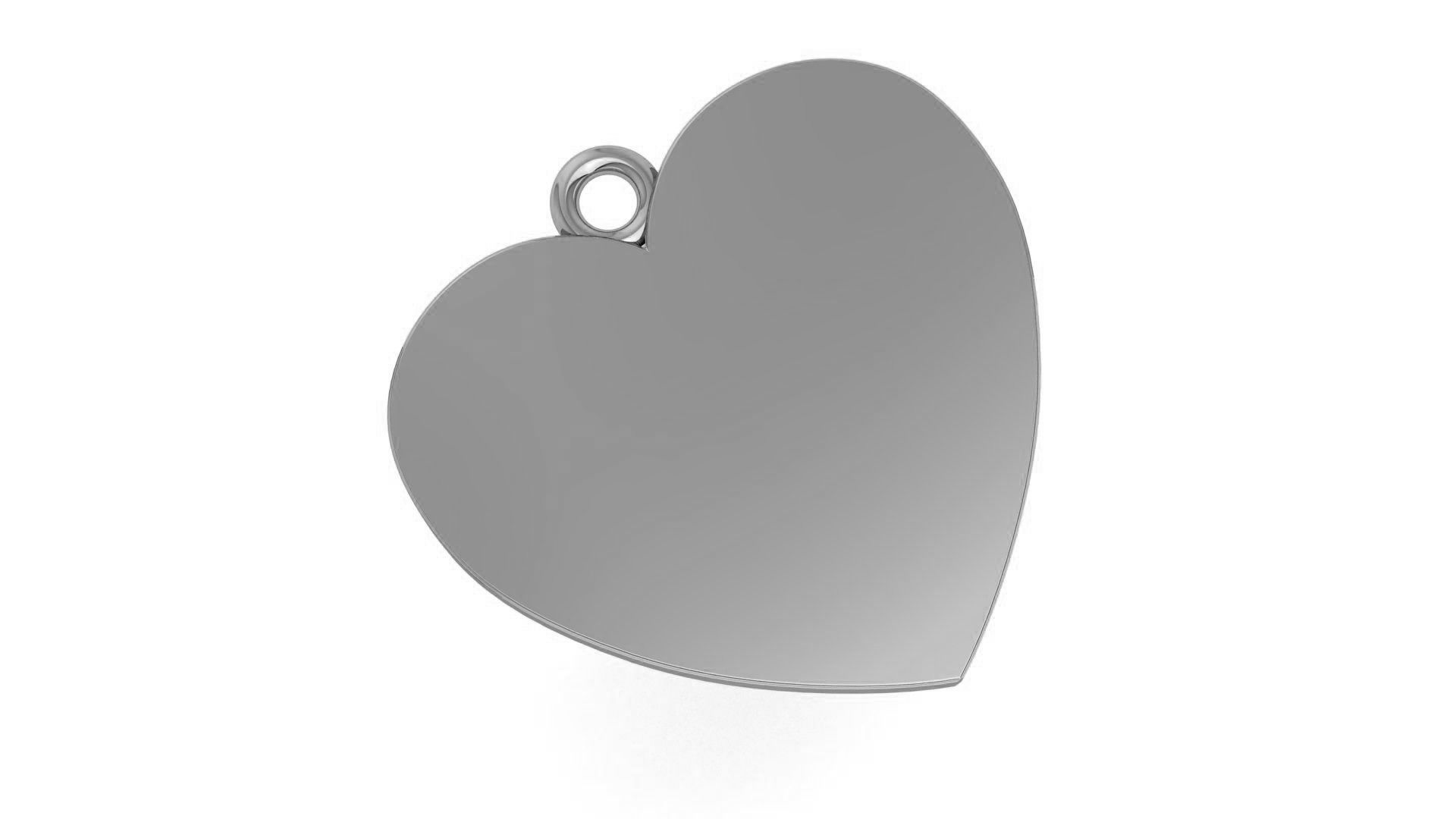 Plain Gold Heart Charm Pendant Necklace 3D print model_2
