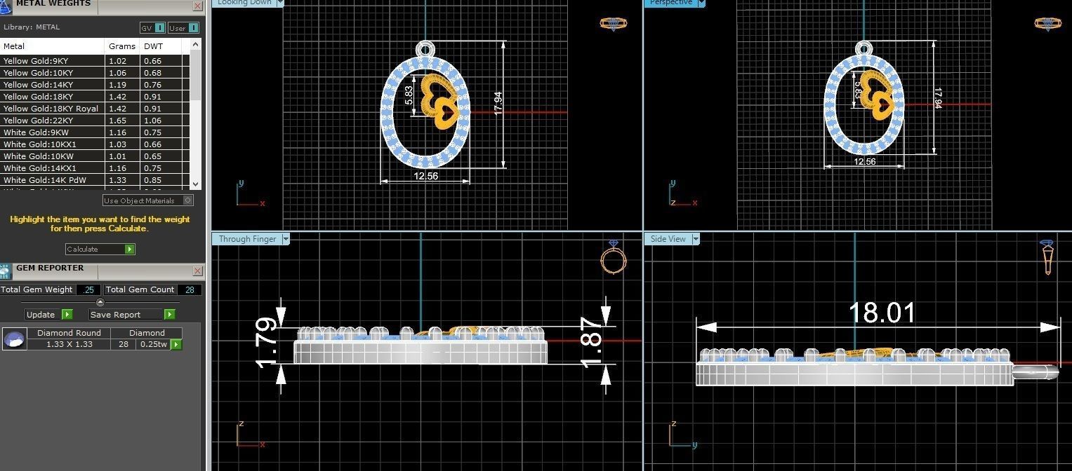 Dual Heart Pendant 3D print model_3