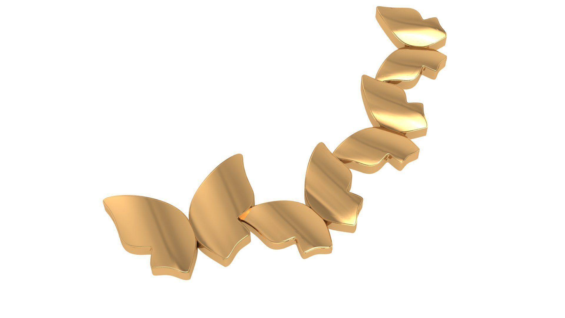 Butterfly Charm Pendant Necklace 3D print model_1