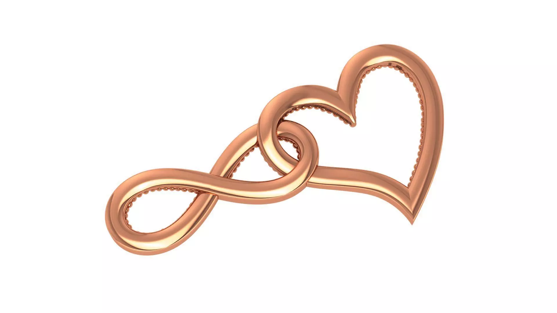 Infinity with Heart Pendant 3D print model_0
