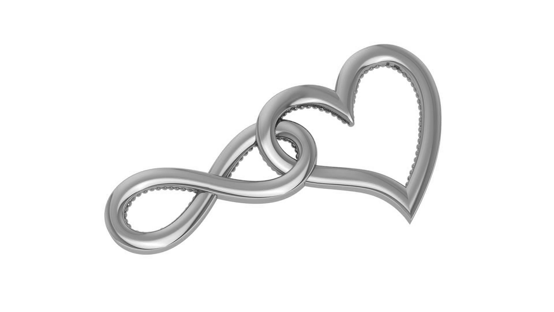 Infinity with Heart Pendant 3D print model_2