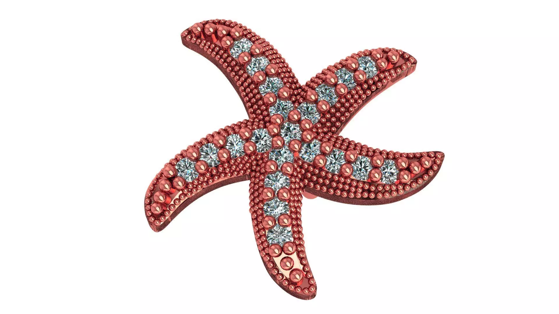Starfish Charm Necklace Pendant 3D print model