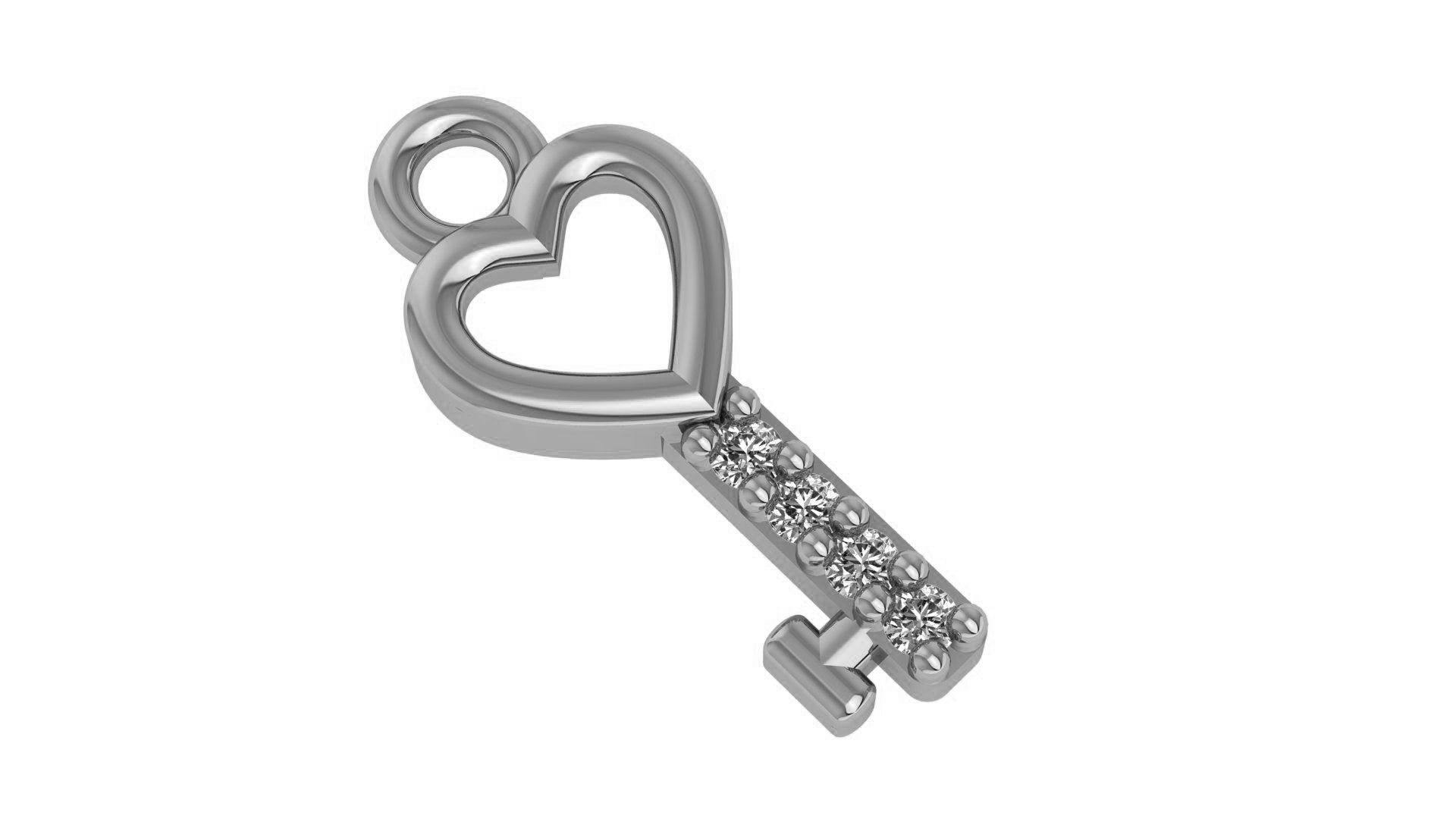 Love Key Pendant 3D print model_2