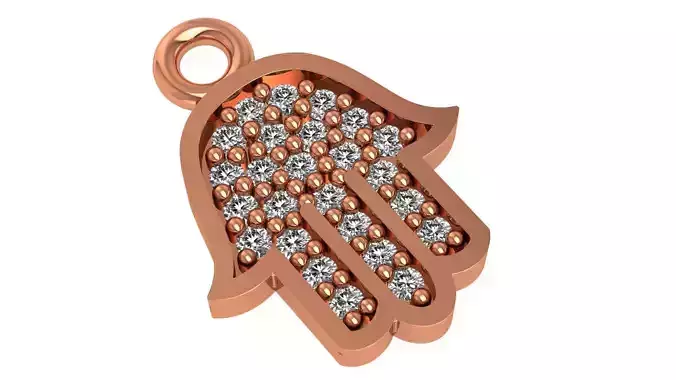 Hamsa Necklace Charm Pendant  3D print model