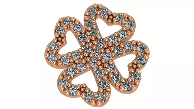 Heart Flower Pendant 3D print model