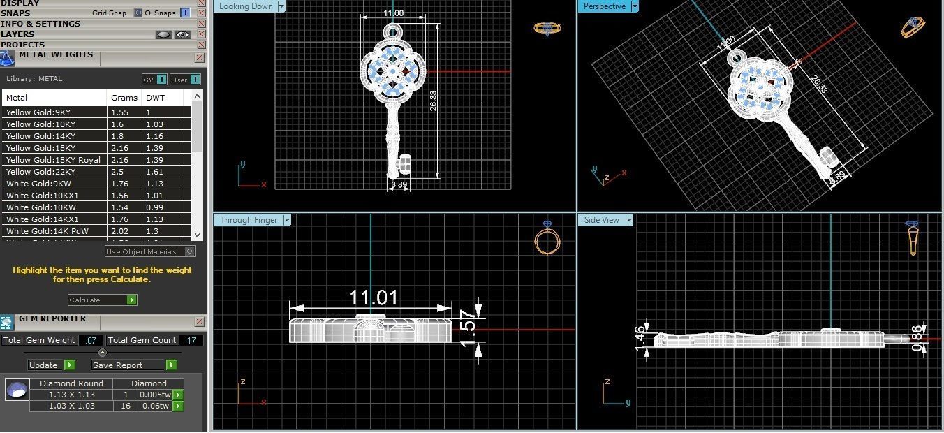 Flower Key Pendant 3D print model_3