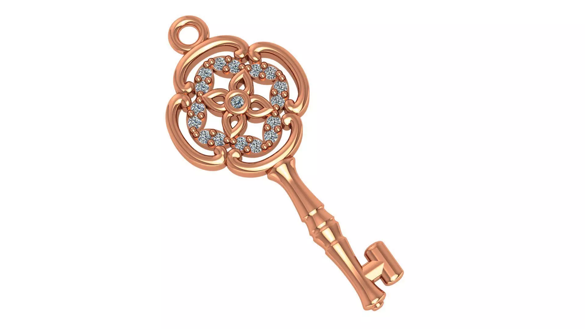 Flower Key Pendant 3D print model_0