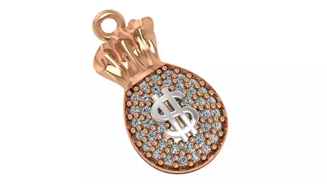 Money Bag Necklace Charm Pendant 3D print model