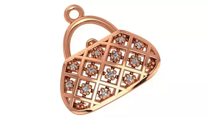 Diamond Purse Pendant Necklace Charm