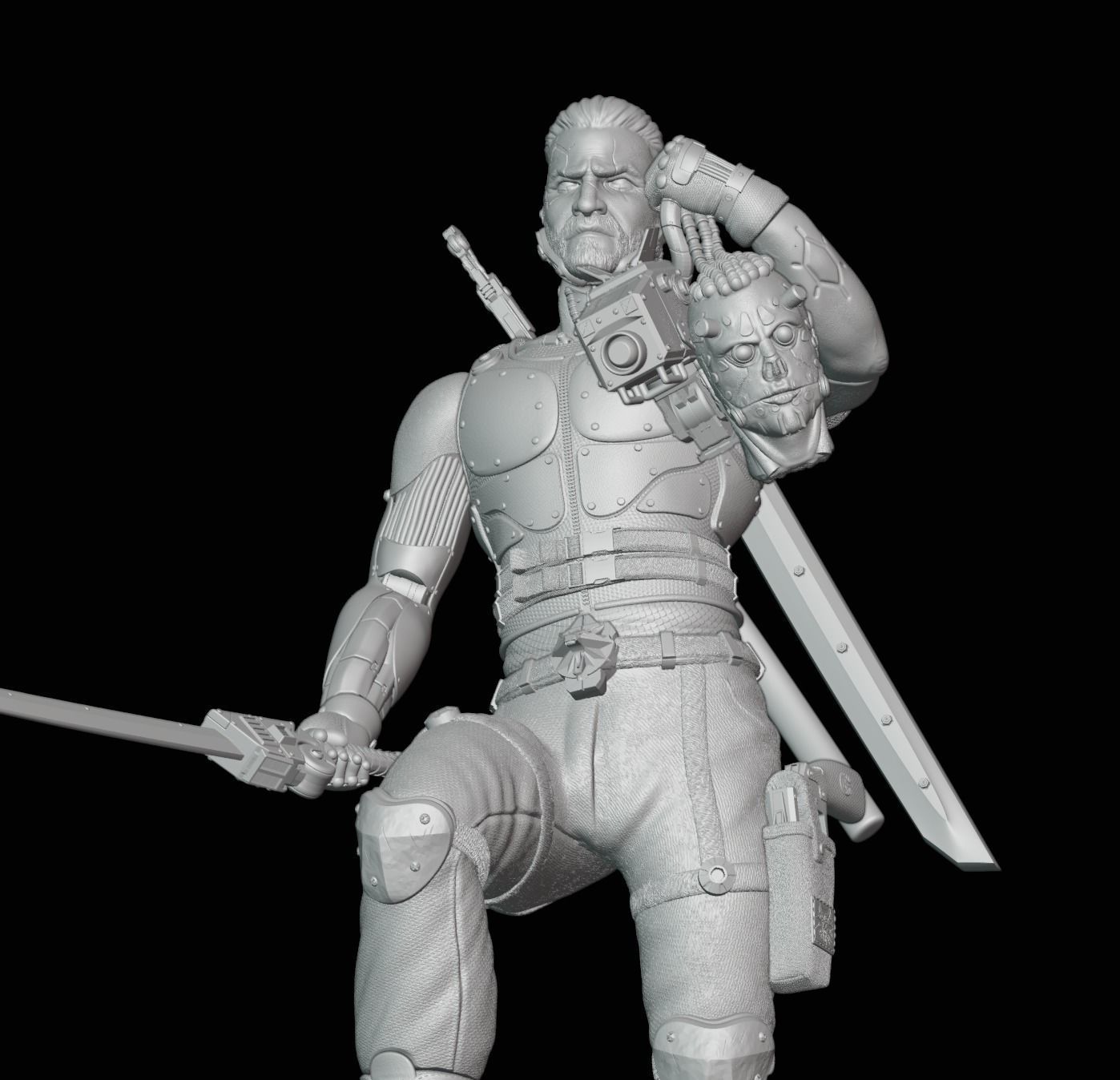 Geralt Cyberpunk Fanart - 3d print model 3D model 3D printable | CGTrader