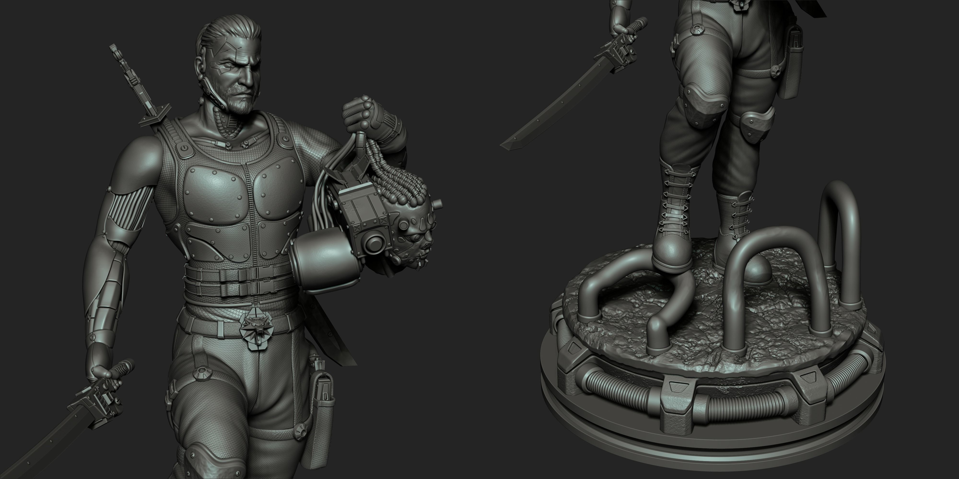 Geralt Cyberpunk Fanart - 3d print model 3D model 3D printable | CGTrader