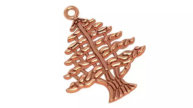 Tree Charm Necklace Charm Pendant  3D print model