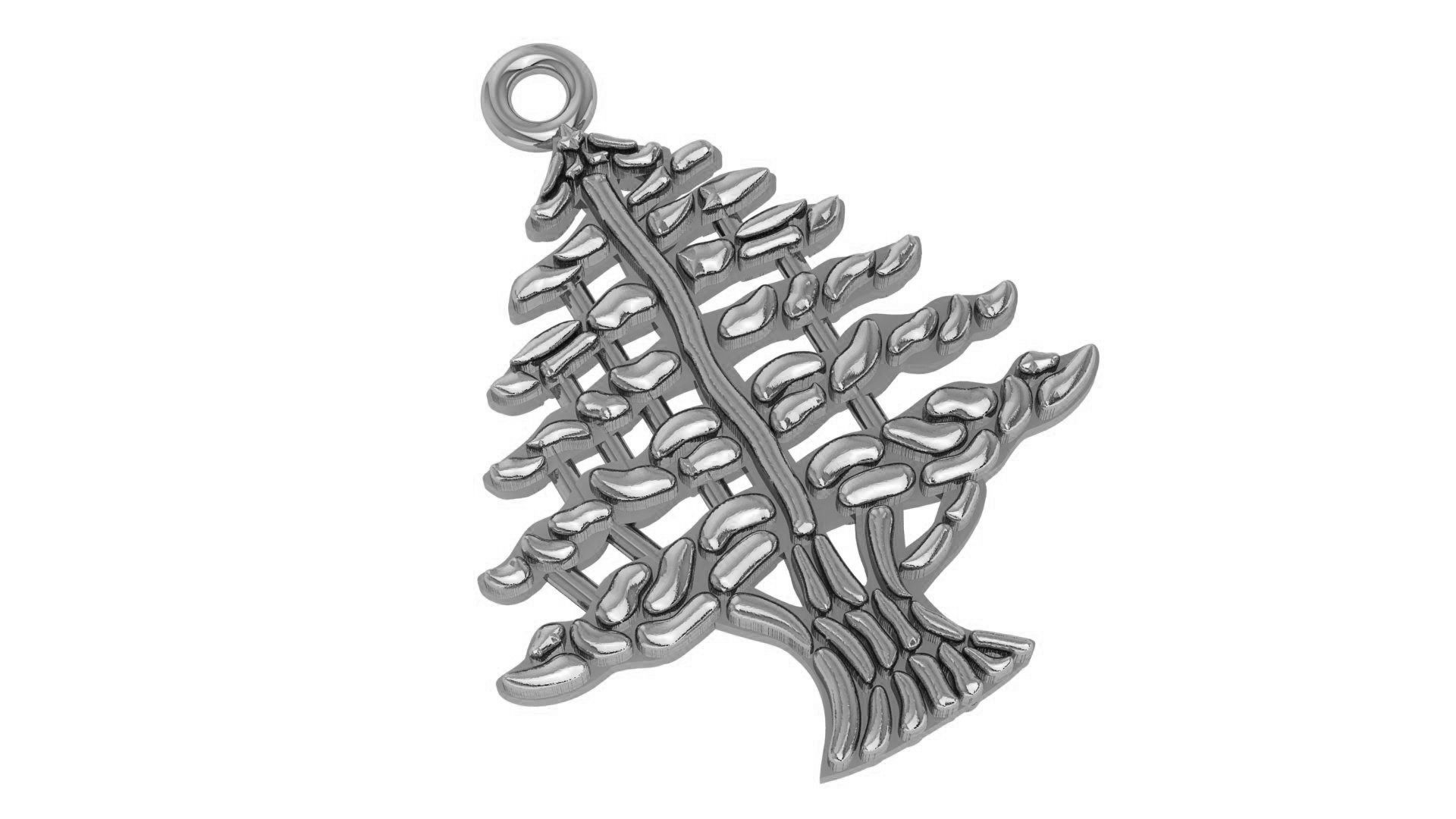 Tree Charm Necklace Charm Pendant  3D print model_2