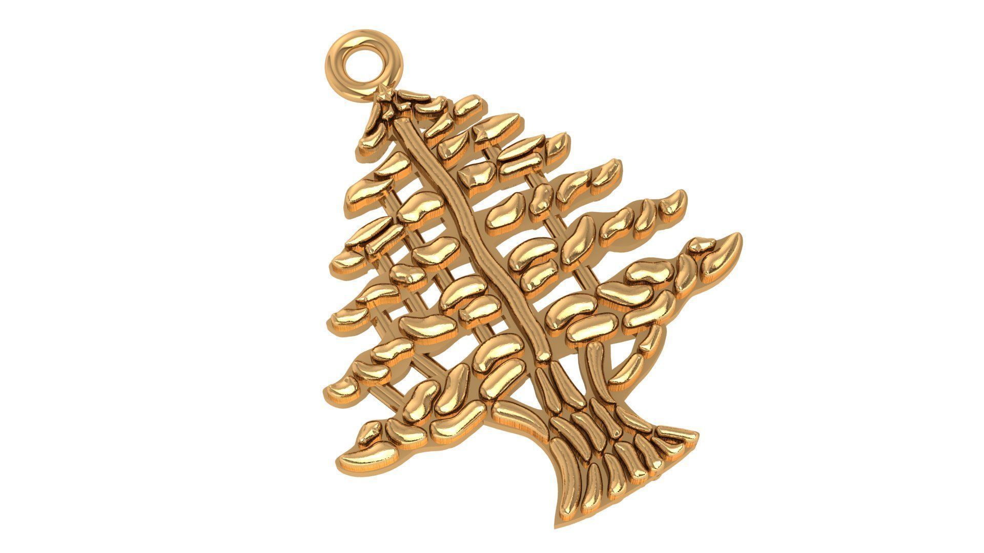 Tree Charm Necklace Charm Pendant  3D print model_1