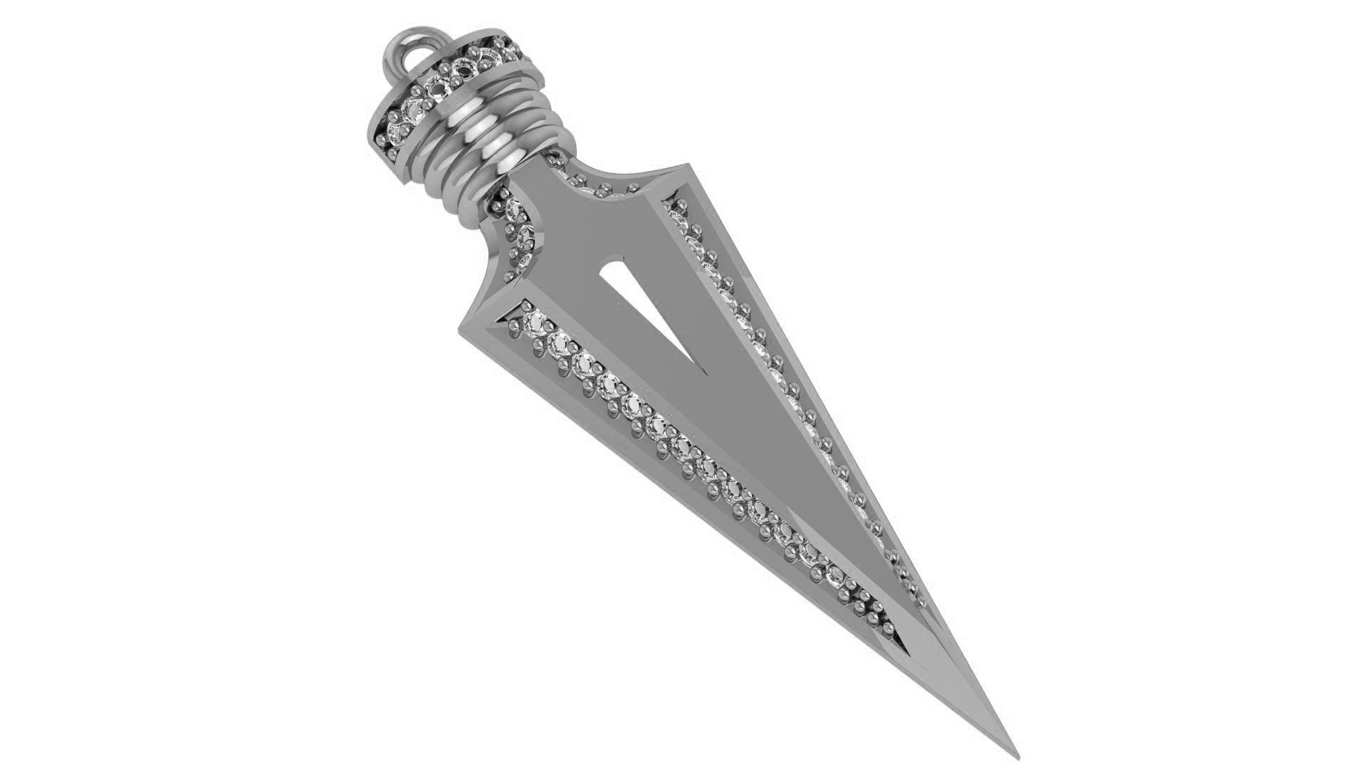 Arrow Head Charm Necklace Pendant  3D print model_2