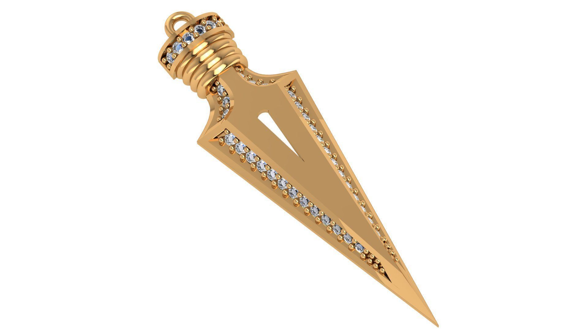 Arrow Head Charm Necklace Pendant  3D print model_1
