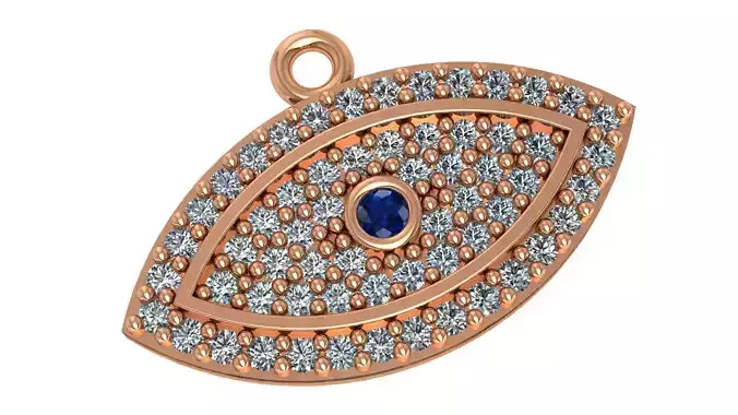 Eye Charm Necklace Pendant 3D print model