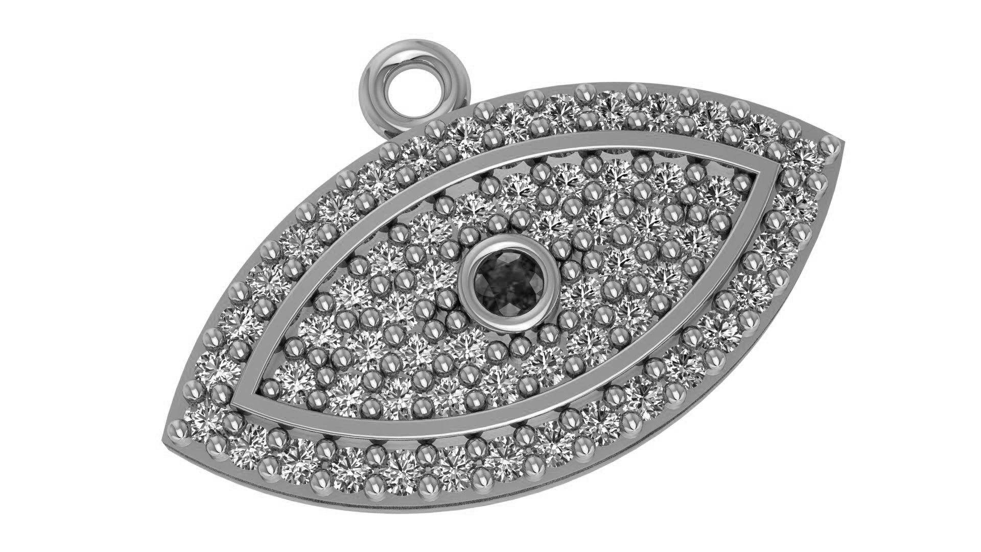 Eye Charm Necklace Pendant 3D print model_2