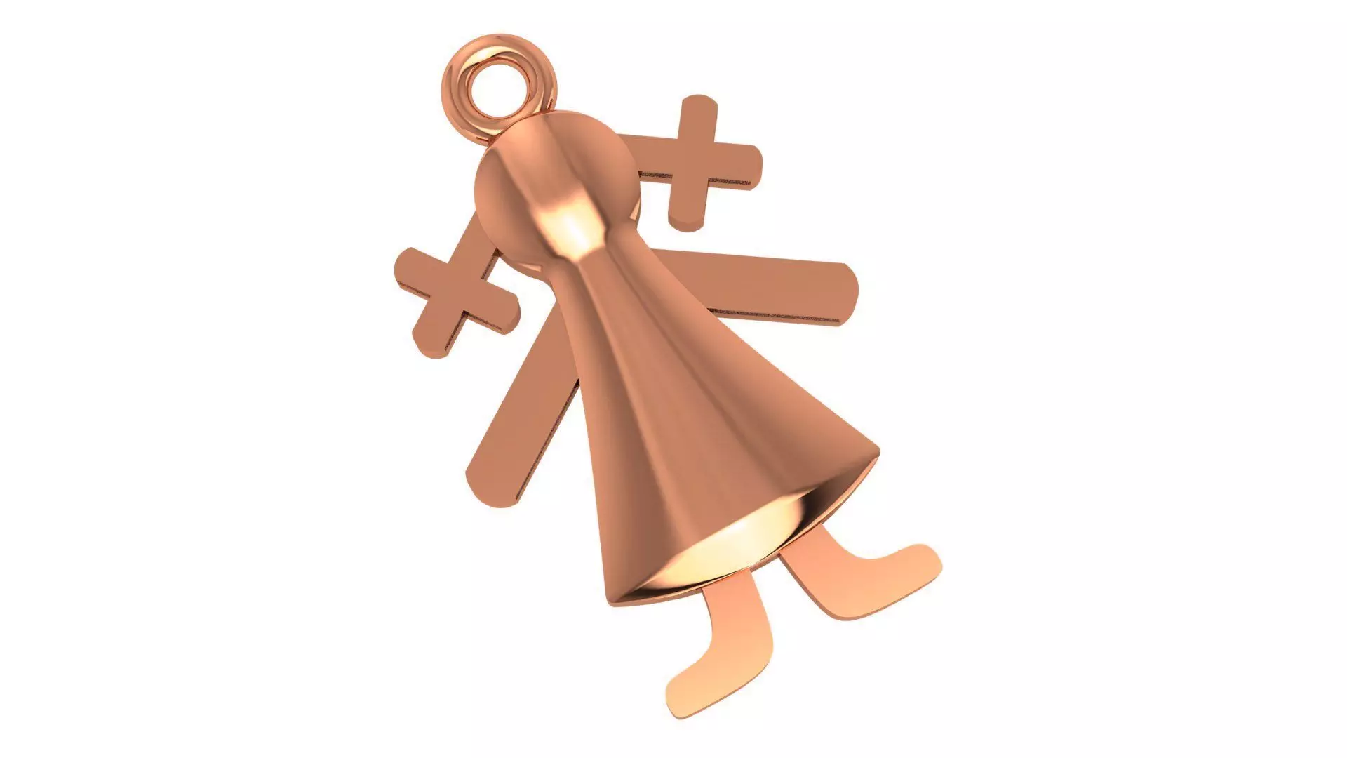 Girl Child Kid Charm Pendant Necklace 3D print model