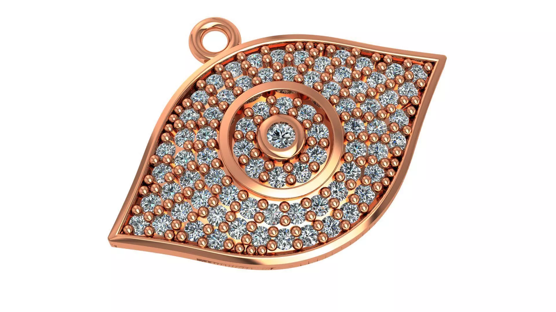Diamond Eye Necklace Charm Pendant 3D print model_0