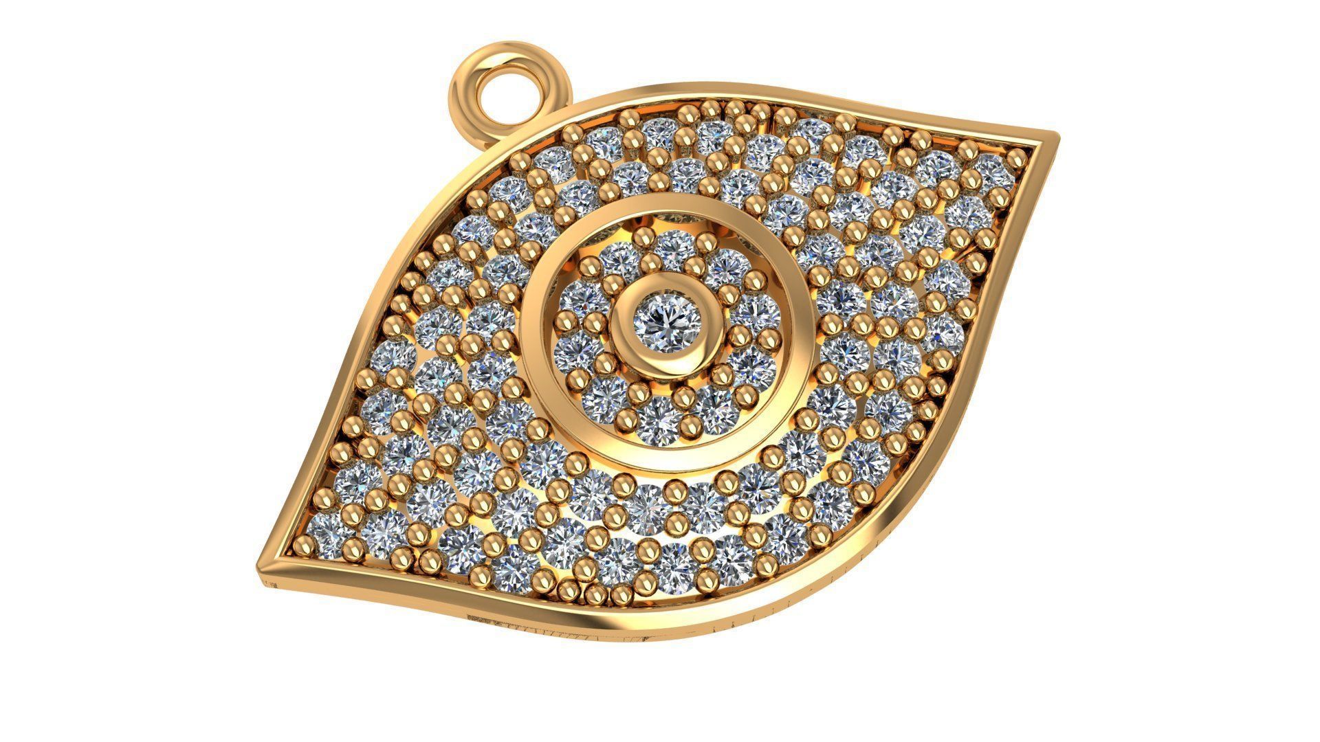 Diamond Eye Necklace Charm Pendant 3D print model_1
