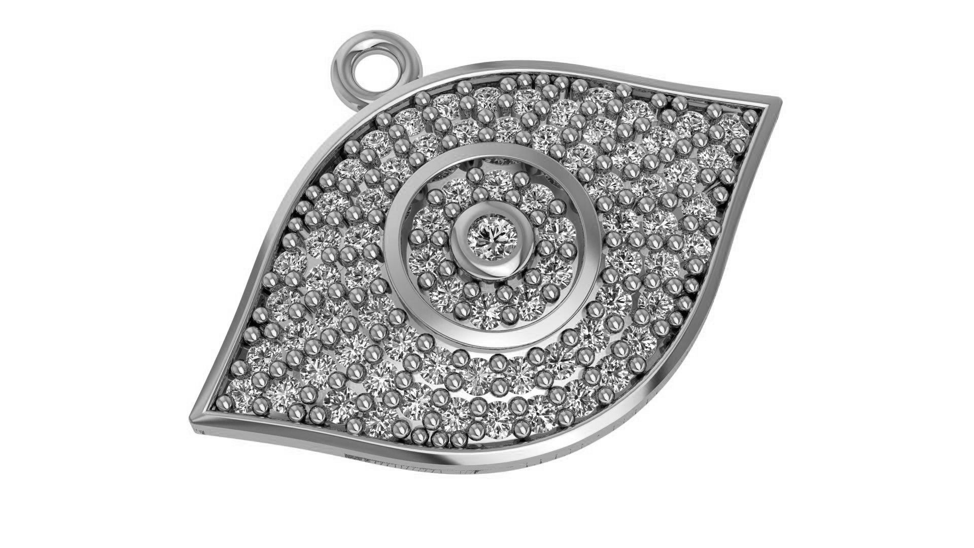 Diamond Eye Necklace Charm Pendant 3D print model_2