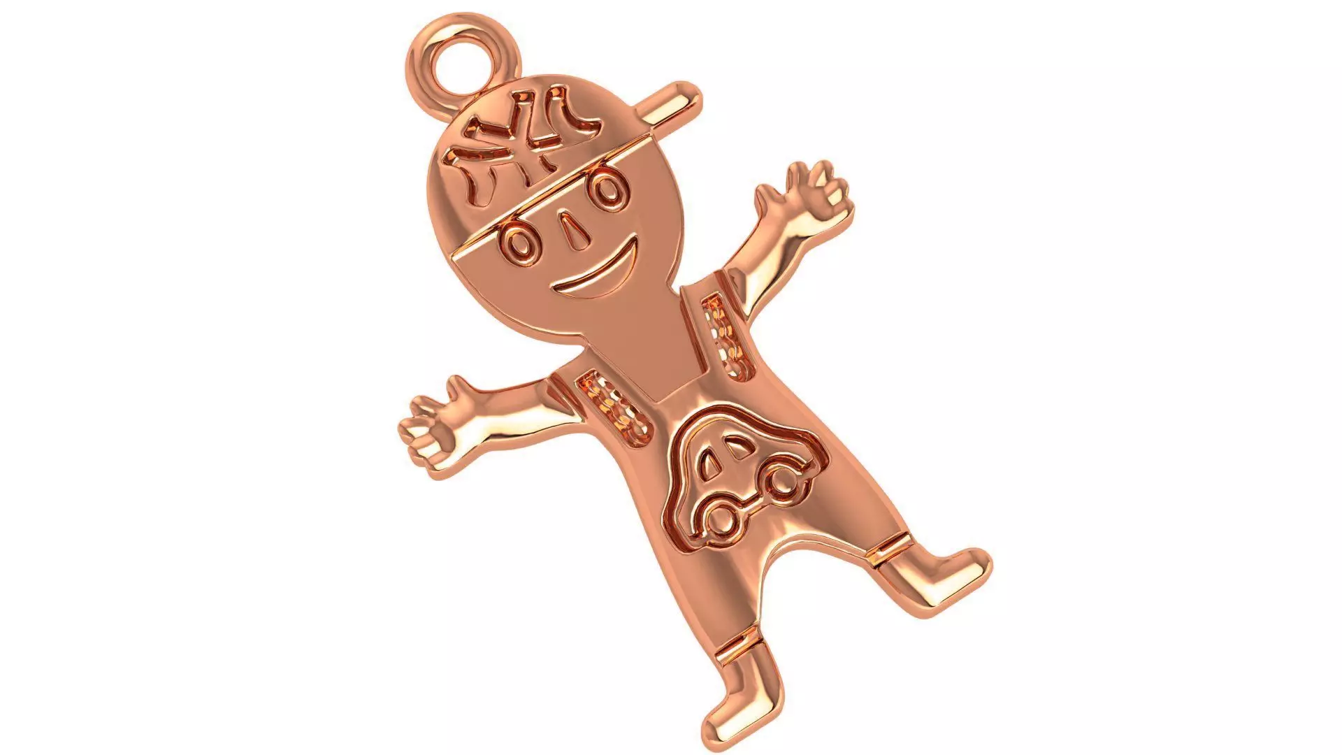Happy Kid Charm Pendant Necklace 3D print model