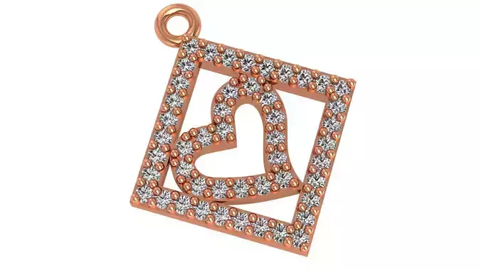 Heart in square Pendant