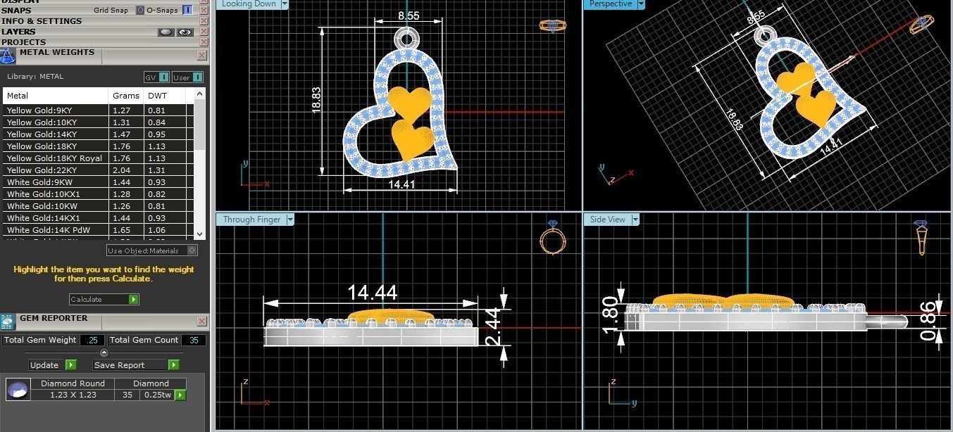 Dual Heart Pendant 3D print model_3