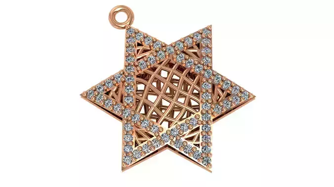Star of David Necklace Charm Pendant  3D print model