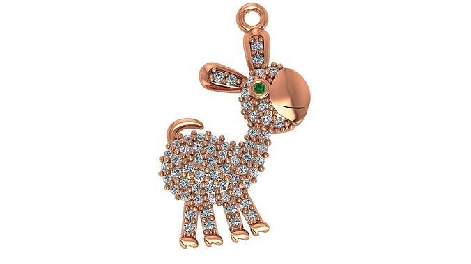 Baby Goat Necklace Charm Pendant 3D print model