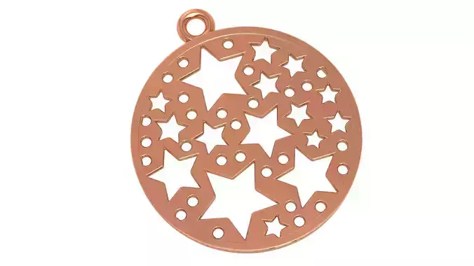 Gold Star Charm Necklace Pendant 3D print model