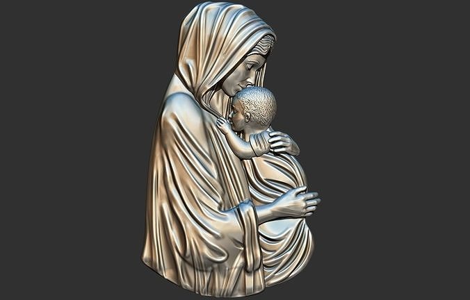 Lady with Baby 3D print model