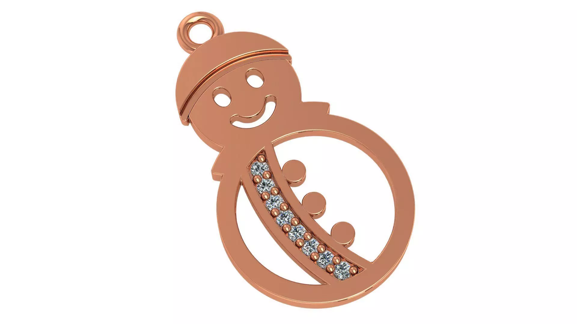 Christmas Snowman Necklace Charm Pendant 3D print model_0