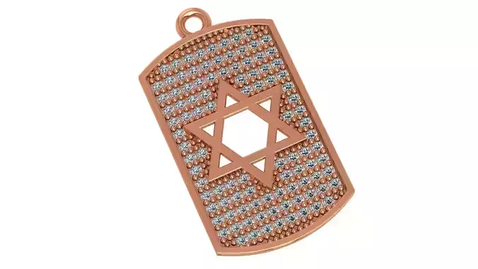 Star of David Necklace Charm Pendant  3D print model