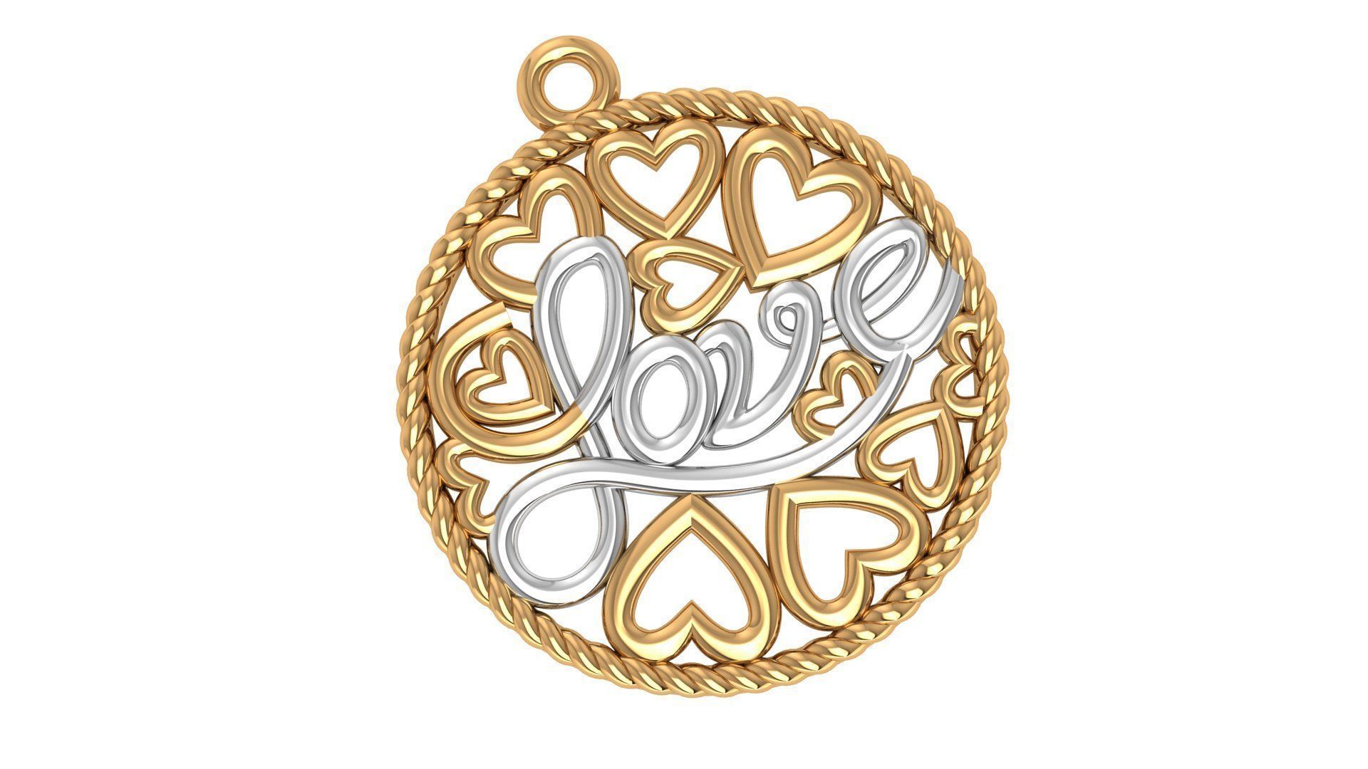 Love Heart Pendant 3D print model_1