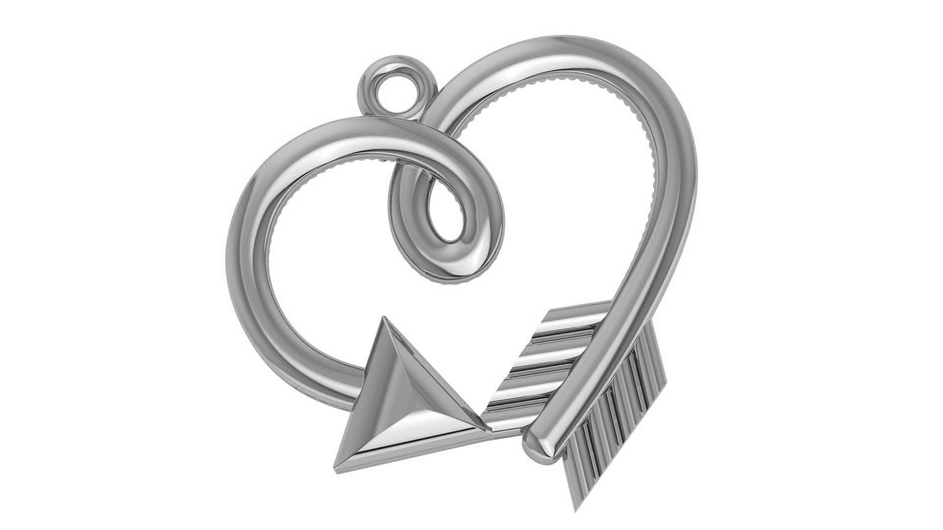 Heart Arrow Pendant 3D print model_2